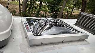 Highly reflective mill-finished skylight on a trailer